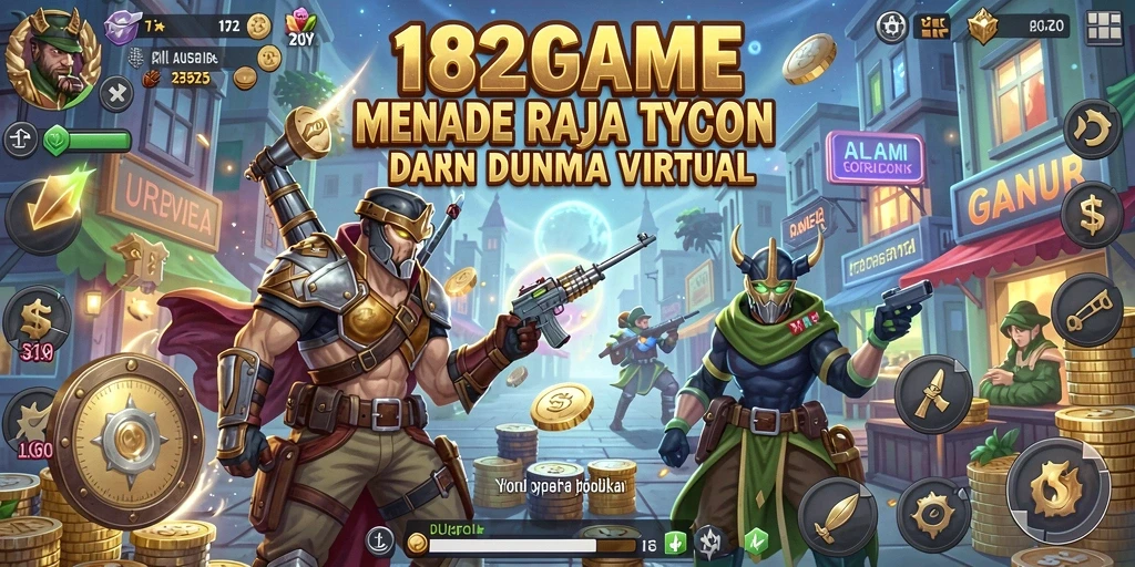 Screenshot gameplay 182GAME yang menarik dengan elemen Tycoon.