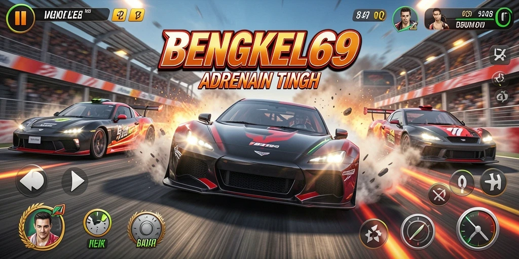 Gambaran screenshot BENGKEL69 yang menunjukkan aksi balap mendebarkan.