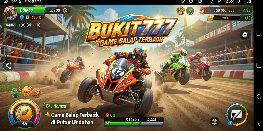 Screenshot gameplay BUKIT777 menampilkan balapan yang seru dan grafis menawan.