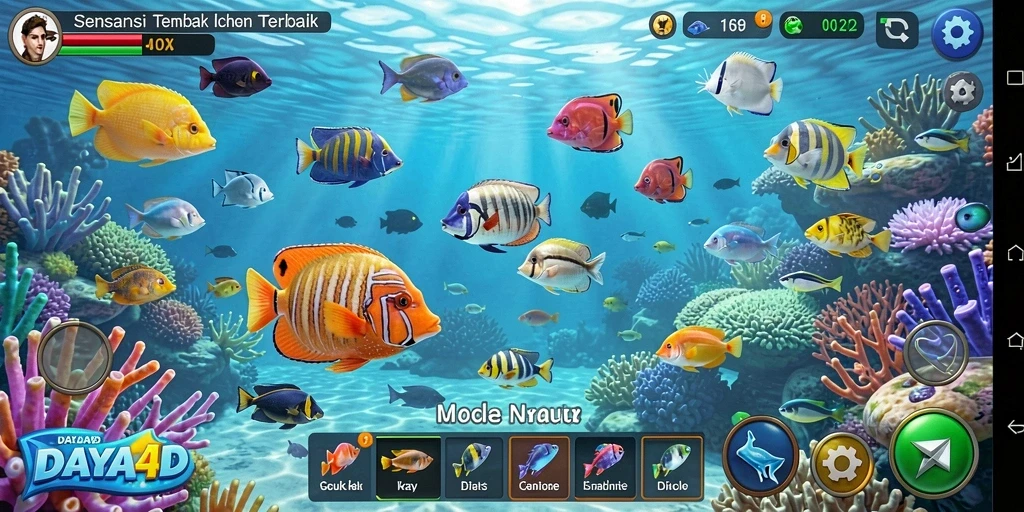 Tampilan gameplay DAYA4D yang seru dan penuh aksi menembak ikan.