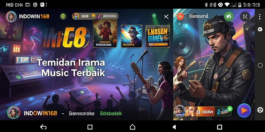 Tampilan gameplay <strong>INDOWIN168</strong> yang menarik dengan berbagai lagu.