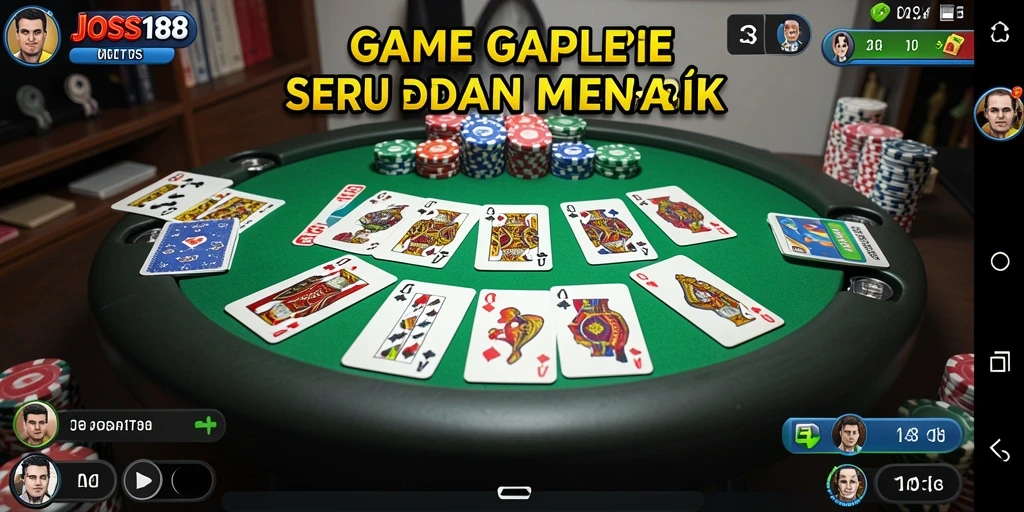 Tampilan gameplay seru dari JOSS188 saat bermain Gaple.