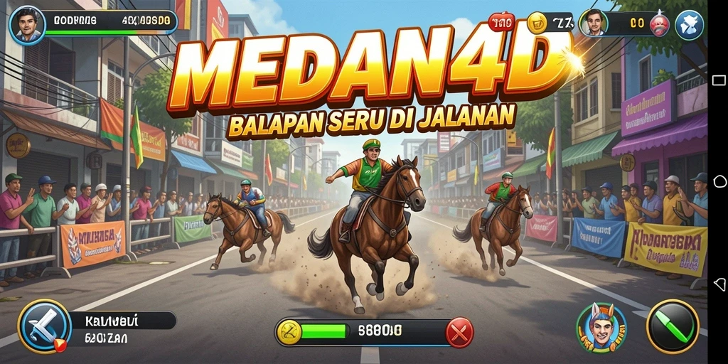 Tampilan gameplay MEDAN4D dengan mobil balap di lintasan menantang.