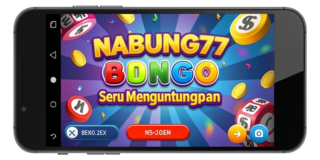 Screenshot gameplay Bingo NABUNG77 dengan kartu dan angka yang menegangkan.