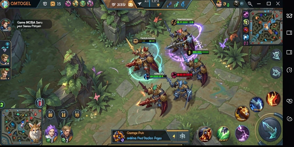 Tampilan gameplay MOBA yang menarik dan seru.