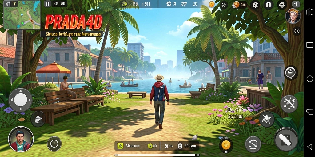 Tampilan gameplay menyenangkan dalam PRADA4D yang penuh warna.
