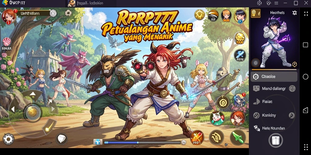 Tampilan gameplay RPRP777 yang menarik dan kaya akan karakter Anime.