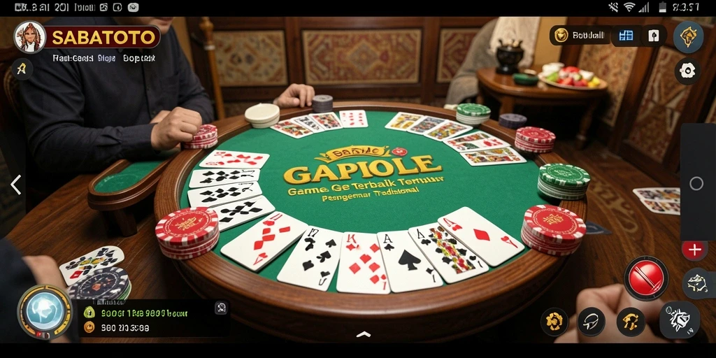 Tampilan gameplay seru dalam SABATOTO yang menampilkan permainan Gaple.