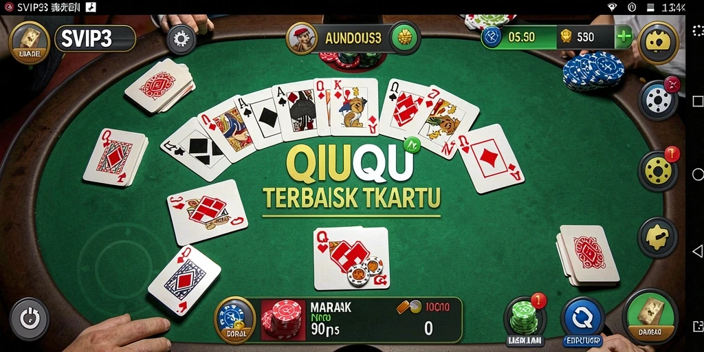 Screenshot gameplay SVIP3 yang menampilkan keseruan permainan QiuQiu.